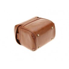 Vintage Style Leather Shoulder Bag for DSLR Camera - Light Brown