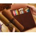 Roll up Pencil Case with Hexagonal Star Pendant PU Leather Pen Wrap