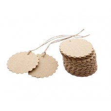 100 Pcs Wedding Brown Kraft Paper Favor Gift Tags with Jute Twines