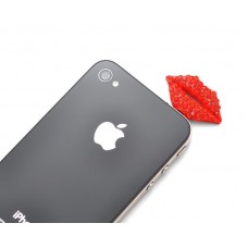 Red Sexy Lip Crystal Headphone Jack Plug