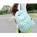 Stripe Print Casual Canvas Backpack - Green