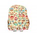 Owl Print Casual Canvas Backpack - Beige