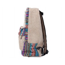 Canvas Bohemian Tribal Rucksack Backpack - Khaki