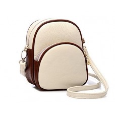 Classy PU Leather Shoulder Bag with Adjustable Strap - Beige